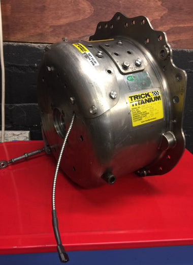 Trick Titanium 8 1/8 Bellhousing with Cross-shaft, Speed Sensor, Throw Out Bearing, and Candlestick for Chevy