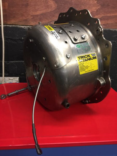 Trick Titanium 8 1/8 Bellhousing with Cross-shaft, Speed Sensor, Throw Out Bearing, and Candlestick for Chevy