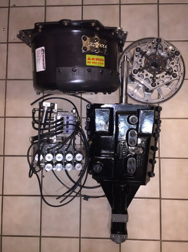 Title: Ultimate Racing Transmission Package - Liberty 5-Speed with Pneumatic Shifter, Browell Aluminum Bellhousing, and Leander Brothers Quad Disc Billet Clutch